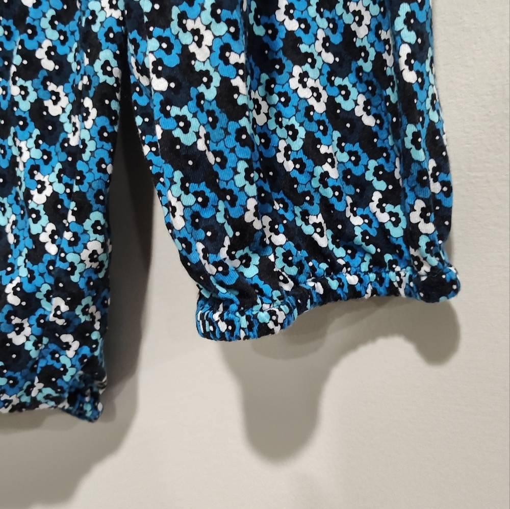 Michael Kors Women's Long Sleeve Blue Floral Top Blouse, Size Medium - Picture 2 of 8